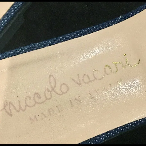 Niccolo Vacari Italy Denim Slip-On Sandals / Flats /Slides - Picture 3 of 9